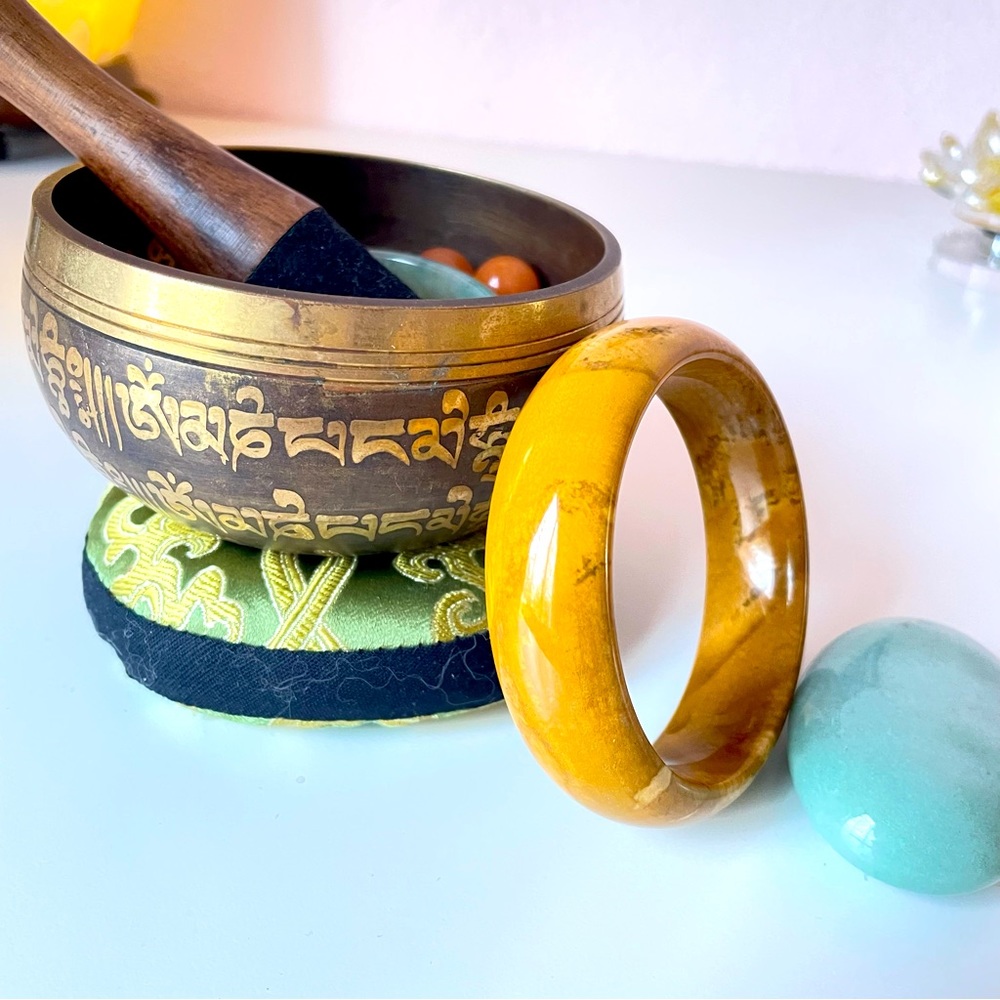 Natural Fossils Coral Chrysanthemum Bangle